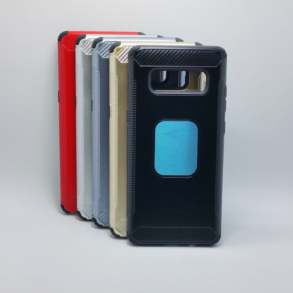 Samsung Galaxy Note 8 - Shockproof Slim Magnet Enabled Brush Metal Case Cover [Pro-Mobile]