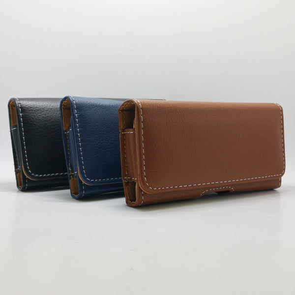360 Horizontal Leather Belt Clip Holster Case 5.5"