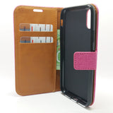 Apple iPhone X / XS - Cloth Leather Book Style Wallet Case with Strap [Pro-Mobile]