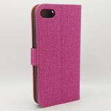 Apple iPhone 5 / 5S / SE - Cloth Leather Book Style Wallet Case with Strap [Pro-Mobile]