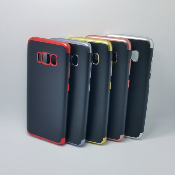 Samsung Galaxy S8 - Black Silicone Phone Case with Chrome Edge