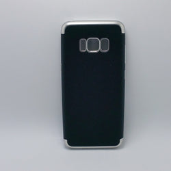 Samsung Galaxy S8 Plus - Black Silicone Phone Case with Chrome Edge
