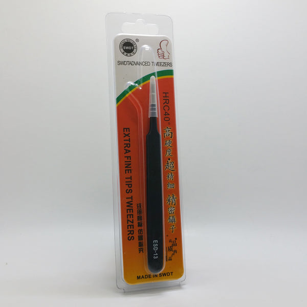 Stainless Steel Tweezers with Anti-static Coating (ESD-13)