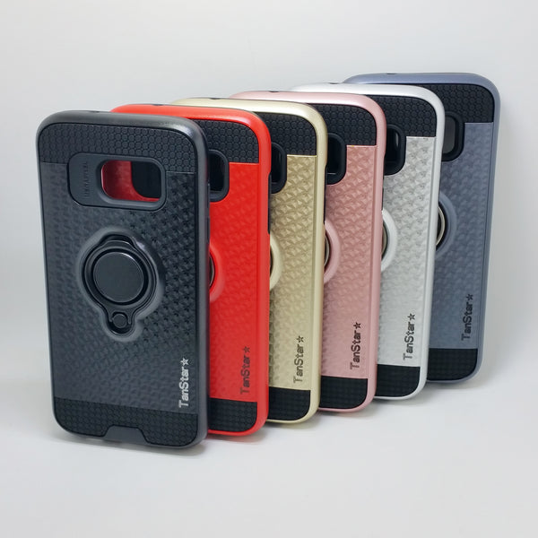 Samsung Galaxy S7 Edge - TanStar Magnet Enabled Case with Ring Kickstand