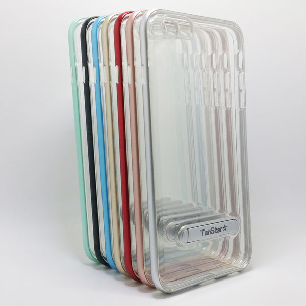 Apple iPhone 6 / 6S - TanStar Aluminum Bumper Frame Case with Kickstand