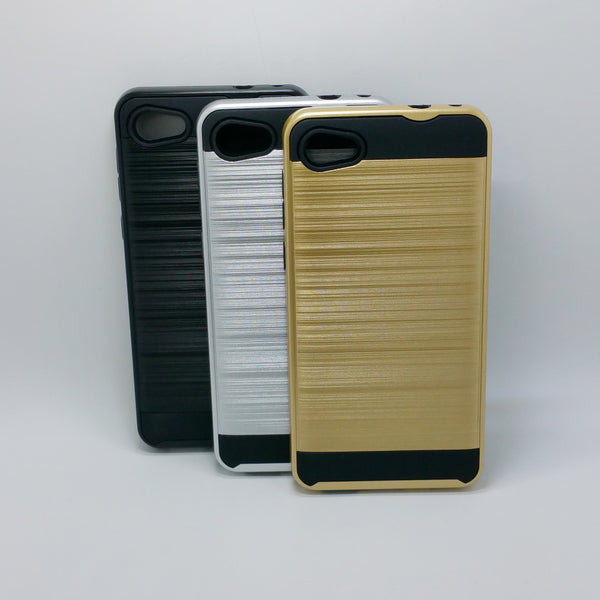 Alcatel A50 - Shockproof Slim Dual Layer Brush Metal Case Cover [Pro-Mobile]