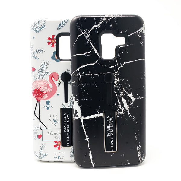 Samsung Galaxy A8 (2018) - Personality Ring Holder Hybrid Kickstand Case Design [Pro-Mobile]