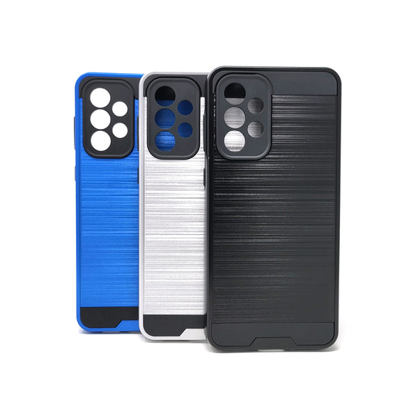 Samsung Galaxy A33 5G - Shockproof Slim Dual Layer Brush Metal Case Cover [Pro-Mobile]