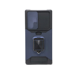 Samsung Galaxy S22 Ultra - Secure Card Holder Magnet Enabled Case with Ring Kickstand