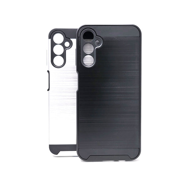 Samsung Galaxy A14 5G - Shockproof Slim Dual Layer Brush Metal Case Cover [Pro-Mobile]