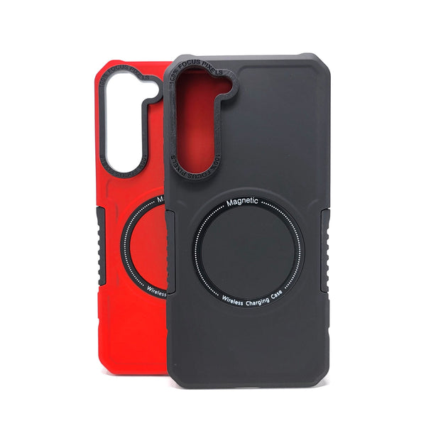 Samsung Galaxy S21 FE - Magnetic RING Charging Reinforced Corners Case with Wireless Charging [Pro-M]
