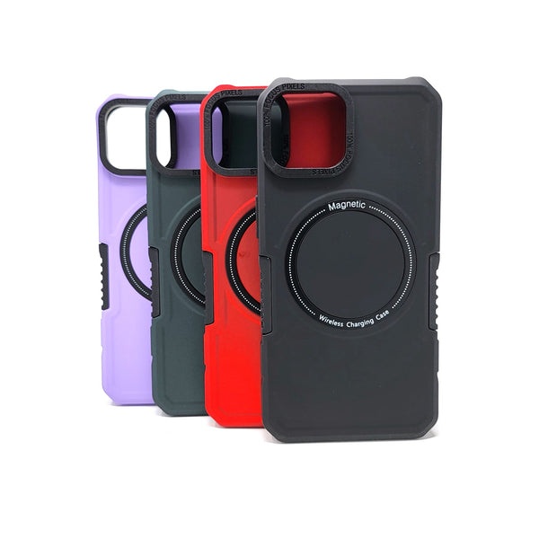 Apple iPhone 14 Pro Max - Magnetic RING Charging Reinforced Corners Case with Wireless Charging [Pro-M]