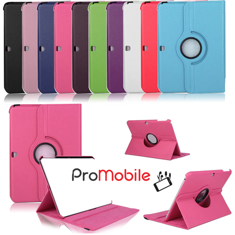 Samsung Galaxy Tab 4 10.1" - 360 Rotating Leather Stand Case Smart Cover [Pro-Mobile]