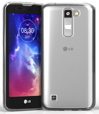 LG K7 - Clear Transparent Silicone Phone Case With Dust Plug [Pro-Mobile]