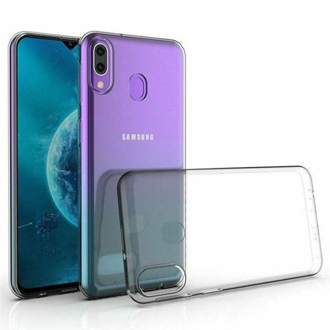 Samsung Galaxy A10S - Clear Transparent Silicone Phone Case With Dust Plug [Pro-Mobile]