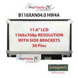 For B116XAN04.0 HW4A 11.6" WideScreen New Laptop LCD Screen Replacement Repair Display [Pro-Mobile]
