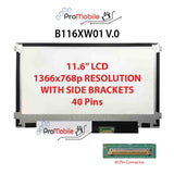 For B116XW01 V.0 11.6" WideScreen New Laptop LCD Screen Replacement Repair Display [Pro-Mobile]