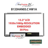 For B133HAN05.C HW1A 13.3" WideScreen New Laptop LCD Screen Replacement Repair Display [Pro-Mobile]