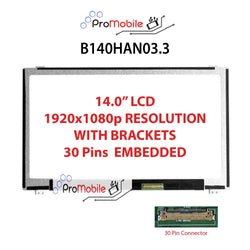 For B140HAN03.3 14.0" WideScreen New Laptop LCD Screen Replacement Repair Display [Pro-Mobile]