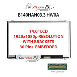 For B140HAN03.3 HW0A 14.0" WideScreen New Laptop LCD Screen Replacement Repair Display [Pro-Mobile]