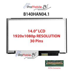 For B140HAN04.1 14.0" WideScreen New Laptop LCD Screen Replacement Repair Display [Pro-Mobile]