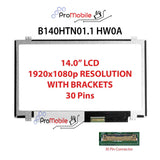 For B140HTN01.1 HW0A 14.0" WideScreen New Laptop LCD Screen Replacement Repair Display [Pro-Mobile]