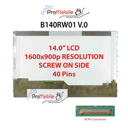 For B140RW01 V.0 14.0" WideScreen New Laptop LCD Screen Replacement Repair Display [Pro-Mobile]