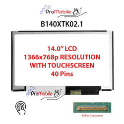 For B140XTK02.1 14.0" WideScreen New Laptop LCD Screen Replacement Repair Display [Pro-Mobile]