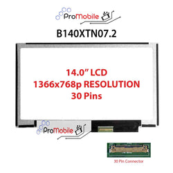 For B140XTN07.2 14.0" WideScreen New Laptop LCD Screen Replacement Repair Display [Pro-Mobile]