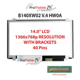 For B140XW02 V.4 HW0A 14.0" WideScreen New Laptop LCD Screen Replacement Repair Display [Pro-Mobile]