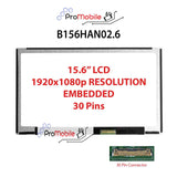 For B156HAN02.6 15.6" WideScreen New Laptop LCD Screen Replacement Repair Display [Pro-Mobile]