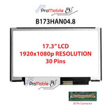 For B173HAN04.8 17.3" WideScreen New Laptop LCD Screen Replacement Repair Display [Pro-Mobile]