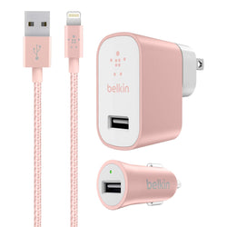 Belkin Charging Kit with iPhone Charging Lightning USB Cable and Car Charger Adapter
