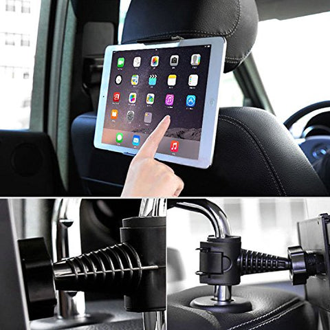 Universal Heavy Duty Car Tablet Headrest 360° Degree Rotating Mount and Holder