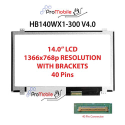 For HB140WX1-300 V4.0 14.0" WideScreen New Laptop LCD Screen Replacement Repair Display [Pro-Mobile]
