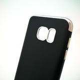 Samsung Galaxy S7 Edge - Black Silicone Phone Case with Chrome Edge