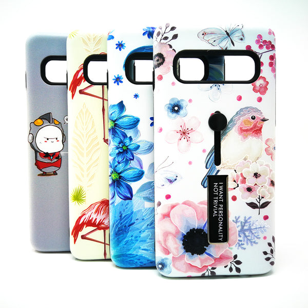 Samsung Galaxy S10 Lite / S10e - Personality Ring Holder Hybrid Kickstand Case Design [Pro-Mobile]
