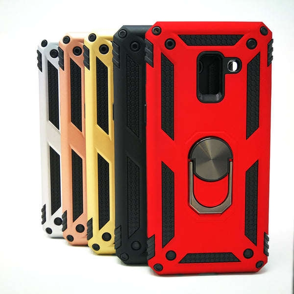 Samsung Galaxy A8 2018 - Transformer Shockproof Magnet Case with iRing Kickstand [Pro-M]