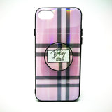 Apple iPhone X / XS - Classic Check Pattern Case with Pop Socket