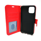 Apple iPhone 14 - Magnetic Wallet Card Holder Flip Stand Case Cover with Strap [Pro-Mobile]