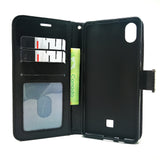 LG K20 2019 - Magnetic Wallet Card Holder Flip Stand Case Cover with Strap [Pro-Mobile]