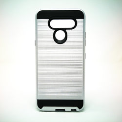 LG Q60 - Shockproof Slim Dual Layer Brush Metal Case Cover [Pro-Mobile]