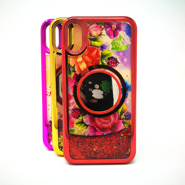 Apple iPhone XS Max - Water Liquid Case With Pop Socket Mirror