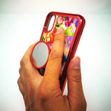 Apple iPhone XR - Water Liquid Case With Pop Socket Mirror