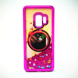Samsung Galaxy S9 Plus - Water Liquid Case With Pop Socket Mirror
