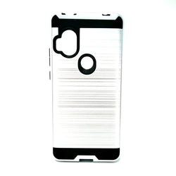 Motorola One Hyper - Shockproof Slim Dual Layer Brush Metal Case Cover [Pro-Mobile]
