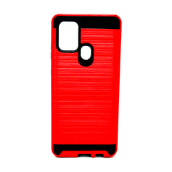 Samsung Galaxy A21S / A71 - Shockproof Slim Dual Layer Brush Metal Case Cover [Pro-Mobile]
