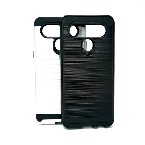 LG K61 - Shockproof Slim Dual Layer Brush Metal Case Cover [Pro-Mobile]