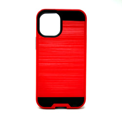 Apple iPhone 12 Mini - Shockproof Slim Dual Layer Brush Metal Case Cover [Pro-Mobile]