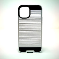 Apple iPhone 12 Mini - Shockproof Slim Dual Layer Brush Metal Case Cover [Pro-Mobile]
